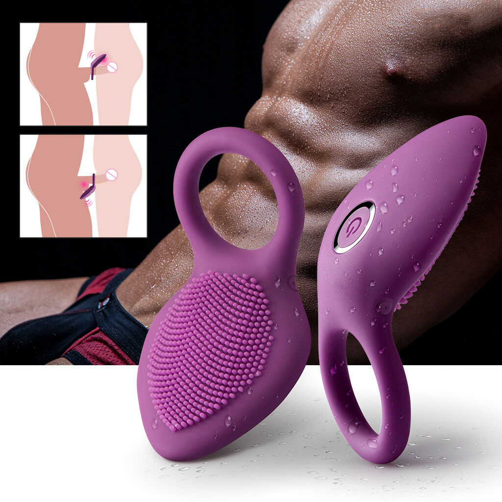 Wireless Male Waterproof Penis Cock Ring Vibrator. Color purple